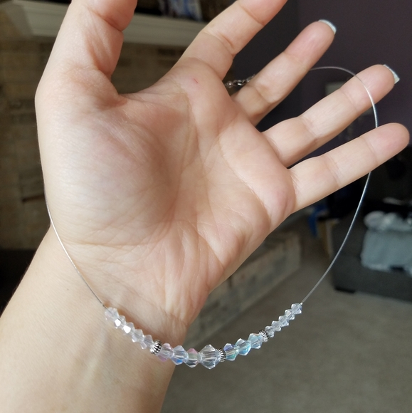 Swarovski Elements Aurora Borealis Delicate Necklace NWT - Picture 3 of 11